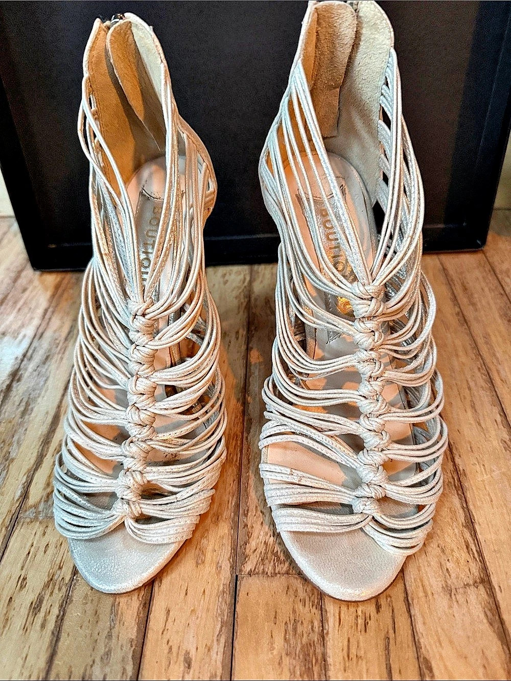 Strappy High Heels in Silver & Gold Like New